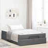 vidaXL Cadre de lit avec matelas avec matelas 2 pcs Gris Fonc&eacute; tissu