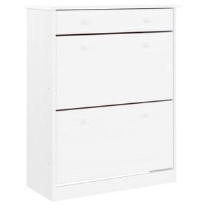 vidaXL Armoire &agrave; chaussures ALTA blanc 77x35x96 cm bois massif de pin