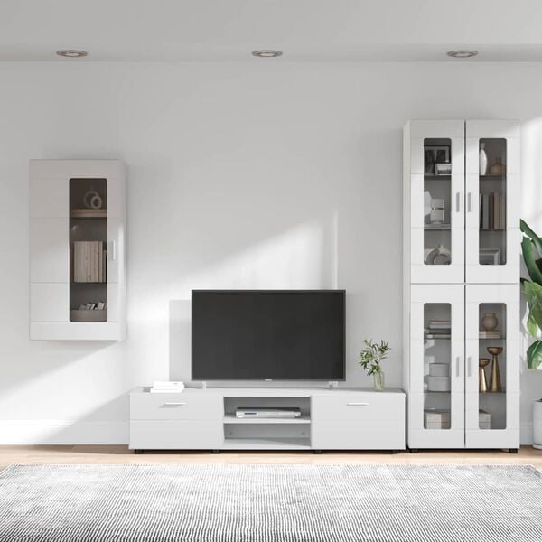 vidaXL Ensemble meuble TV avec tiroir FLORIN Blanc Bois d'ing&eacute;nierie