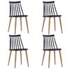 vidaXL Chaises &agrave; manger lot de 4 noir plastique et acier