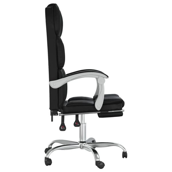 vidaXL Fauteuil inclinable de bureau noir similicuir