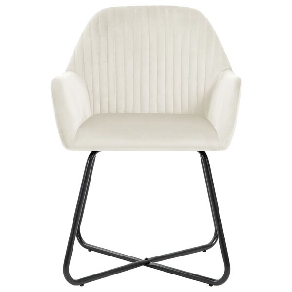 vidaXL Chaises à manger lot de 6 crème velours
