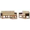 vidaXL Ensemble de canap&eacute;s d'ext&eacute;rieur avec coussin 6 pcs Naturel