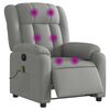 vidaXL Fauteuil de massage inclinable électrique gris clair tissu
