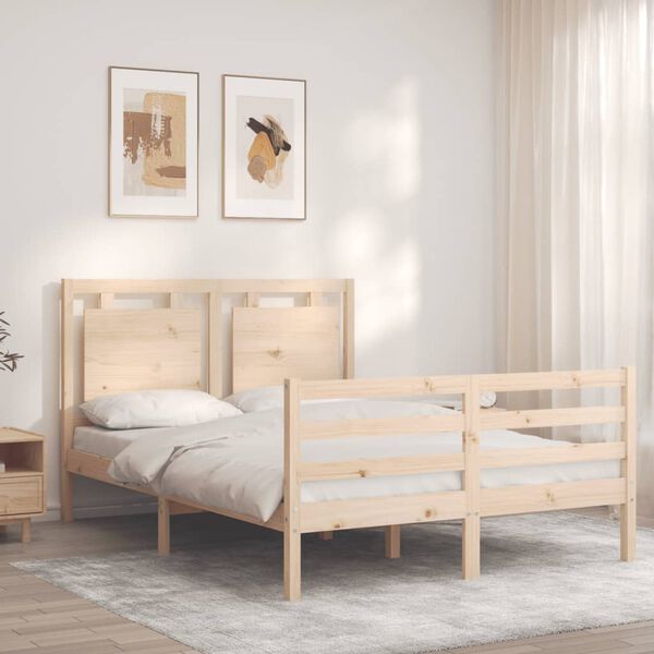 vidaXL Cadre de lit sans matelas 140x190 cm bois massif