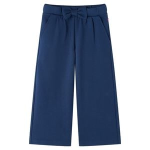 Pantalon &agrave; jambes larges pour enfants bleu marine 104