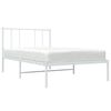 vidaXL Cadre de lit m&eacute;tal sans matelas et t&ecirc;te de lit blanc 100x190 cm