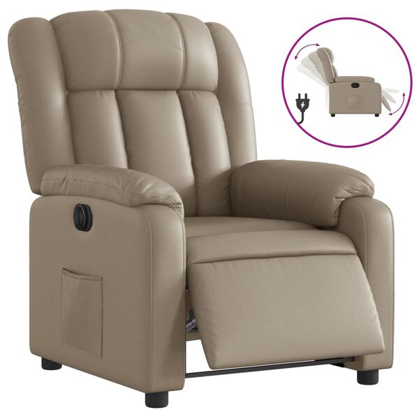 vidaXL Fauteuil inclinable &eacute;lectrique Cappuccino Similicuir
