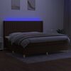 vidaXL Sommier &agrave; lattes de lit matelas et LED Marron fonc&eacute; 200x200 cm