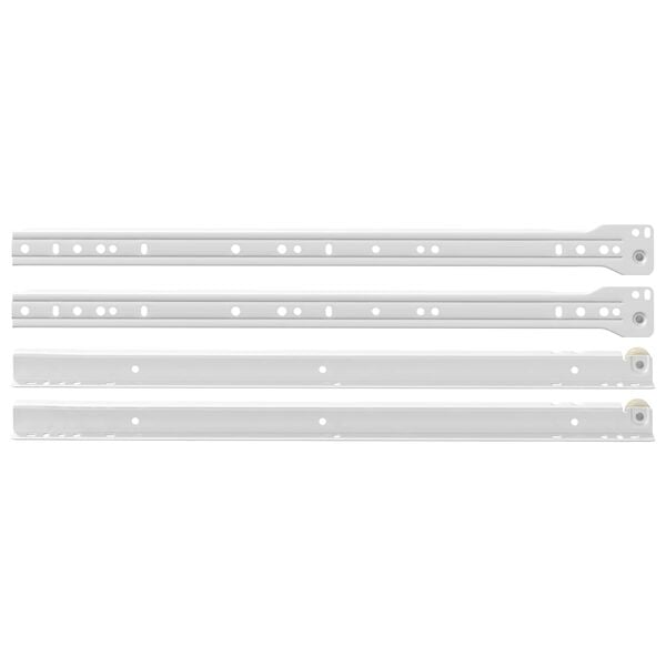 vidaXL Glissi&egrave;re de tiroir 2 pcs Blanc 450 mm Acier