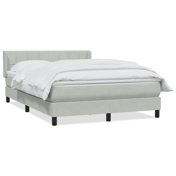 vidaXL Sommier &agrave; lattes de lit et matelas gris clair 160x210cm velours