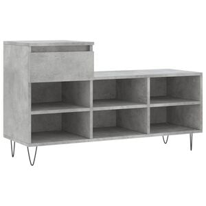 vidaXL Armoire &agrave; chaussures Gris b&eacute;ton 102x36x60 cm Bois d'ing&eacute;nierie