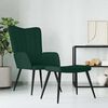 vidaXL Chaise de relaxation avec tabouret Vert fonc&eacute; Velours