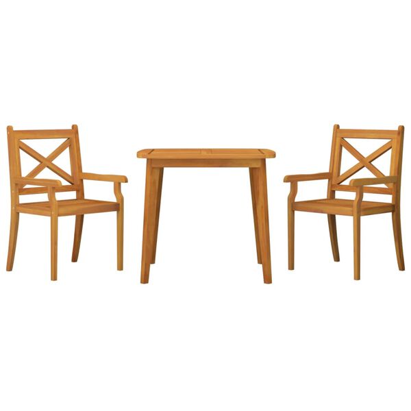 vidaXL Ensemble à manger de jardin 3 pcs Bois d'acacia solide