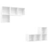 vidaXL Meubles TV muraux 4 pcs Blanc brillant Bois d'ing&eacute;nierie
