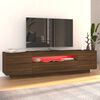 vidaXL Meuble TV avec lumi&egrave;res LED Ch&ecirc;ne marron 160x35x40 cm