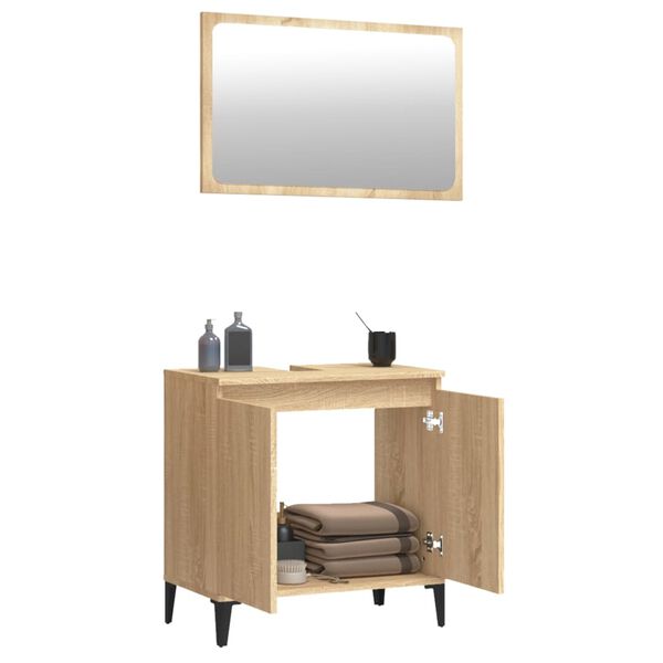 vidaXL Ensemble de meubles de salle de bain 2 pcs ch&ecirc;ne sonoma