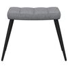 vidaXL Chaise de relaxation avec tabouret Gris clair Tissu