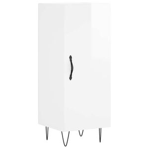 vidaXL Buffet Blanc brillant 34,5x34x90 cm Bois d'ing&eacute;nierie