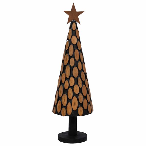 vidaXL Sapin de No&euml;l avec support Marron 150 cm Bois de teck solide
