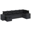 vidaXL Salon de jardin 8 pcs avec coussins noir r&eacute;sine tress&eacute;e