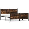 vidaXL Cadre de lit en m&eacute;tal sans matelas ch&ecirc;ne fum&eacute; 140x190 cm