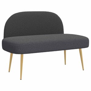 vidaXL Banc rembourr&eacute; avec dossier Gris fonc&eacute; 110 x 60 x 76 cm Boucl&eacute;