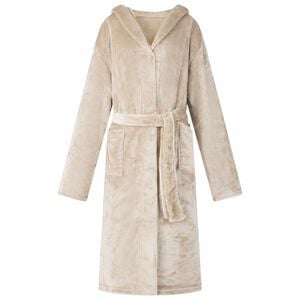 vidaXL Peignoir avec capuche Beige s Flanelle