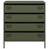 vidaXL Buffet vert olive 68x39x73,5 cm acier lamin&eacute; &agrave; froid