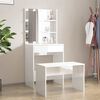 vidaXL Ensemble de coiffeuse avec LED Blanc brillant Bois d'ing&eacute;nierie