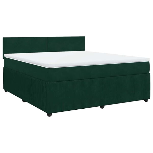 vidaXL Sommier &agrave; lattes de lit et matelas Vert fonc&eacute; 180x200cm Velours