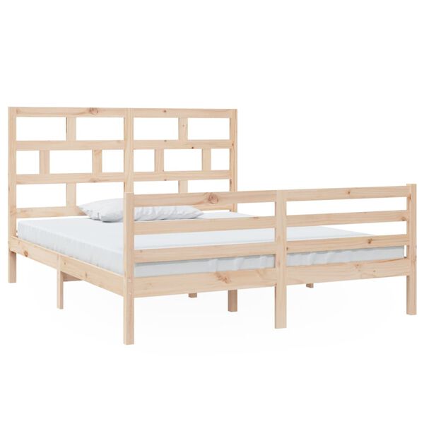vidaXL Cadre de lit sans matelas bois massif 160x200 cm