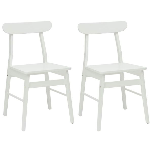 vidaXL Chaise de salle &agrave; manger 2 pcs Blanc 43 x 44,5 x 77 cm