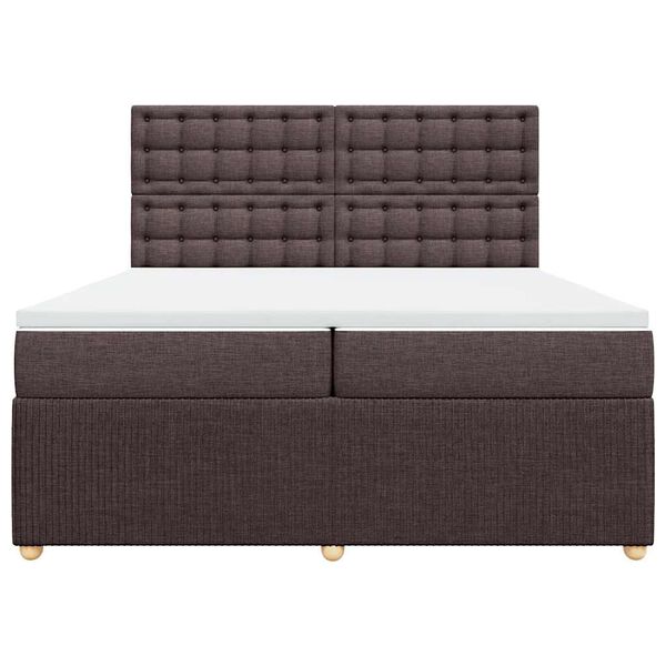 vidaXL Sommier &agrave; lattes de lit avec matelas Marron fonc&eacute; 200x200 cm