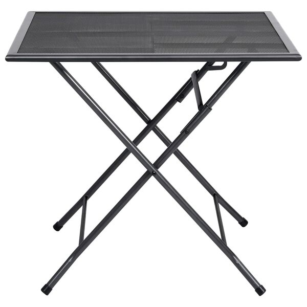 vidaXL Table pliable en maille 80x80x72 cm Acier Anthracite