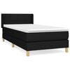 vidaXL Sommier &agrave; lattes de lit avec matelas Noir 90x190 cm Tissu