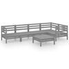 vidaXL Salon de jardin 6 pcs Bois de pin massif Gris