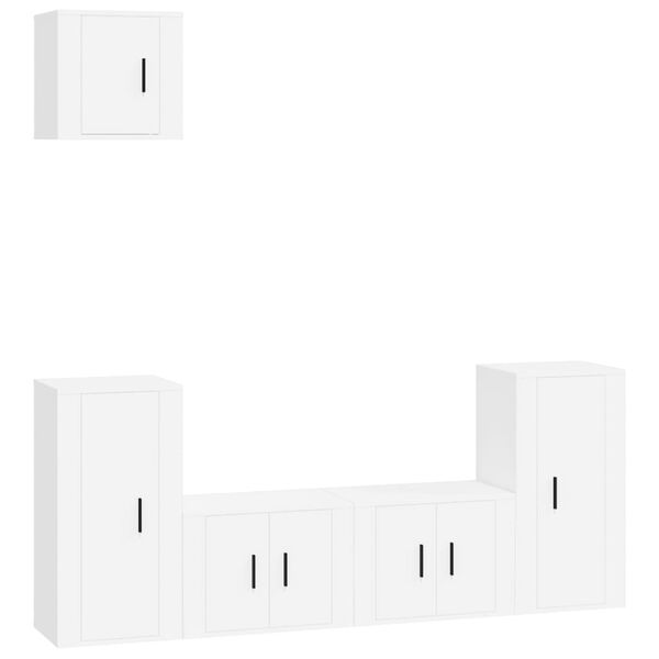 vidaXL Ensemble de meubles TV 5 pcs Blanc Bois d'ingénierie