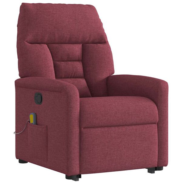vidaXL Fauteuil inclinable de massage Rouge bordeaux Tissu
