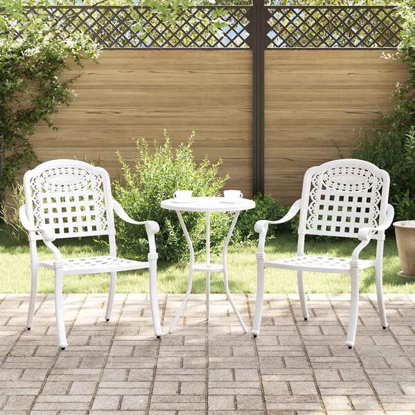 vidaXL Chaise de jardin 2 pcs Blanc 55 x 56,5 x 91cm Aluminium