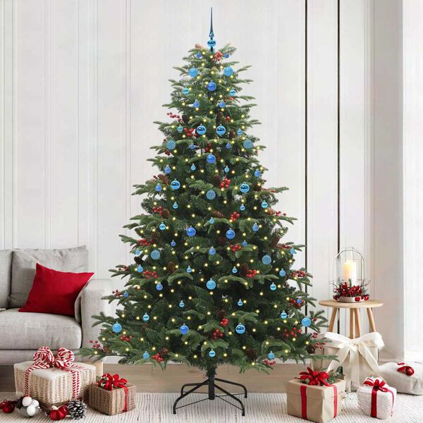 vidaXL Sapin de No&euml;l artificiel Vert 240 cm PVC, m&eacute;tal et plastique
