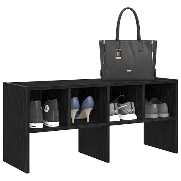 VidaXL &Eacute;tag&egrave;re &agrave; chaussures empilable en ch&ecirc;ne noir 89,5 x 30 x 40 cm