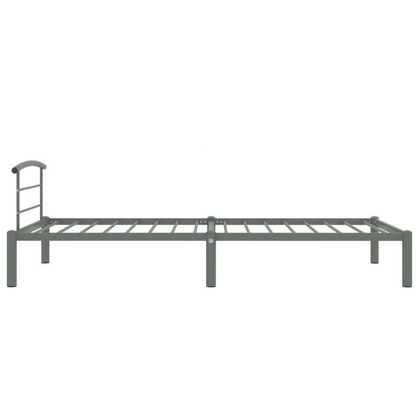 vidaXL Cadre de lit sans matelas gris m&eacute;tal 90x200 cm