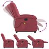 vidaXL Fauteuil inclinable de massage &eacute;lectrique Rouge bordeaux Tissu