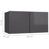 vidaXL Meubles TV 4 pcs Gris brillant 60x30x30 cm Bois d'ing&eacute;nierie