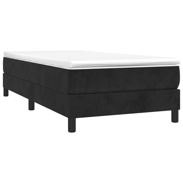 vidaXL Sommier à lattes de lit avec matelas Noir 90x200 cm Velours