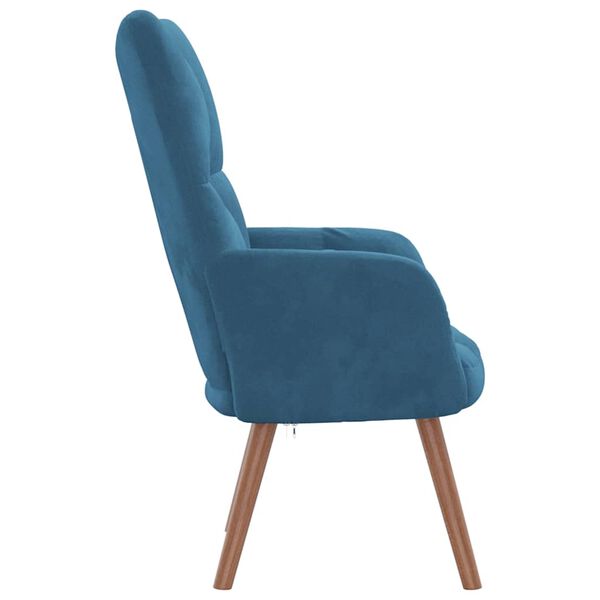 vidaXL Chaise de relaxation Bleu Velours