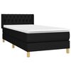 vidaXL Sommier &agrave; lattes de lit avec matelas Noir 90x200 cm Tissu