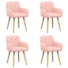 vidaXL Chaises de salle &agrave; manger 4 pc Boucl&eacute; Rose 59 x 57 x 85 cm