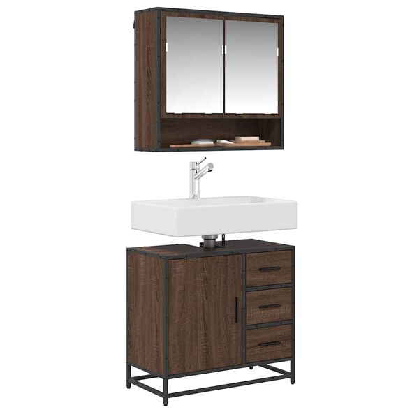 vidaXL Armoire de lavabo de salle de bain ch&ecirc;ne marron 65x33x60 cm